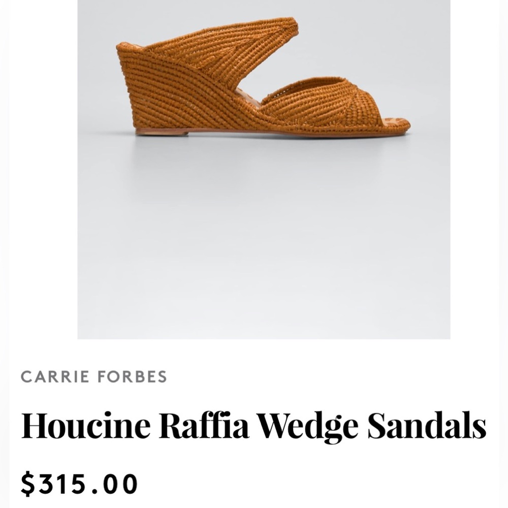 Carrie Forbes Nador Raffia Wedge Sandals- Worn once!